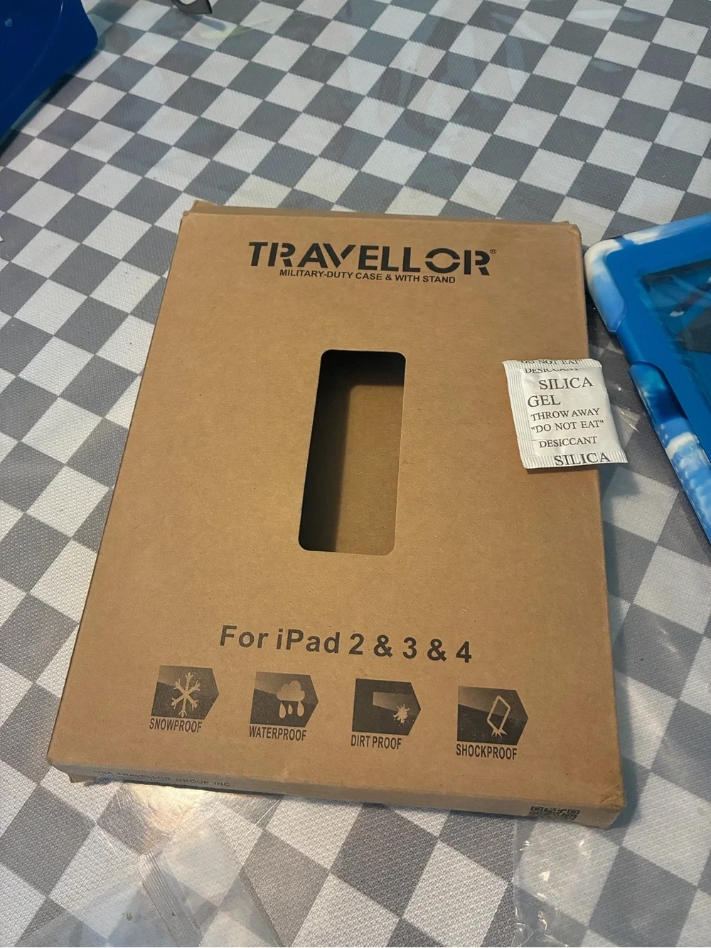 Blue and white Friendly Tablet Case with Cushioned Edges